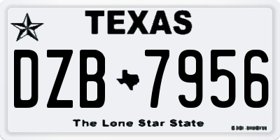 TX license plate DZB7956