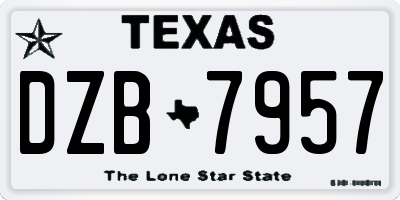 TX license plate DZB7957