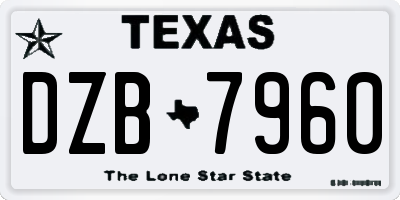 TX license plate DZB7960