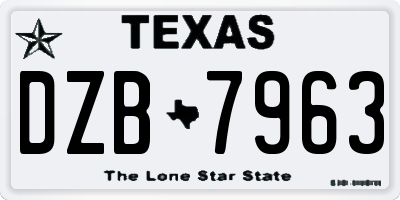 TX license plate DZB7963