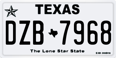TX license plate DZB7968