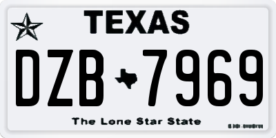 TX license plate DZB7969