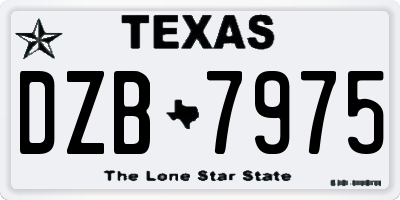 TX license plate DZB7975