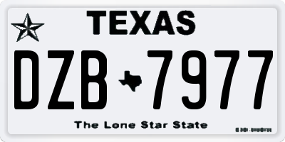 TX license plate DZB7977