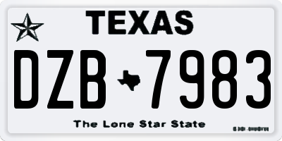 TX license plate DZB7983