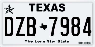TX license plate DZB7984