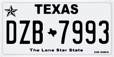 TX license plate DZB7993
