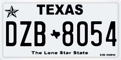 TX license plate DZB8054