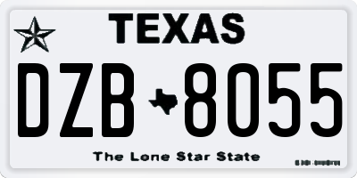 TX license plate DZB8055