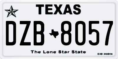 TX license plate DZB8057