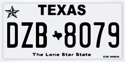 TX license plate DZB8079