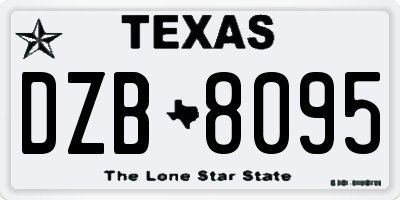 TX license plate DZB8095