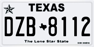 TX license plate DZB8112