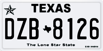 TX license plate DZB8126