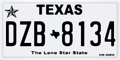 TX license plate DZB8134