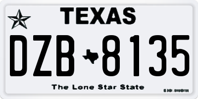 TX license plate DZB8135