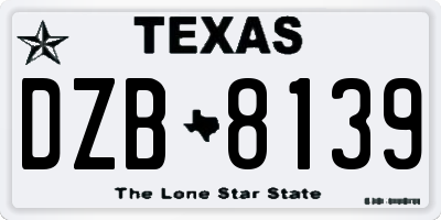 TX license plate DZB8139
