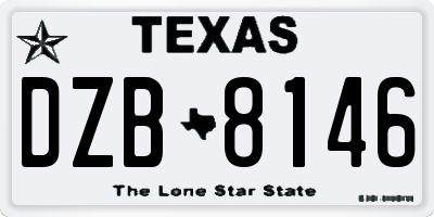 TX license plate DZB8146
