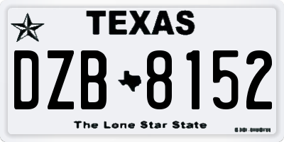 TX license plate DZB8152