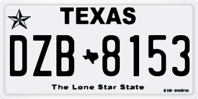 TX license plate DZB8153