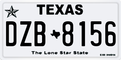 TX license plate DZB8156