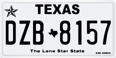 TX license plate DZB8157