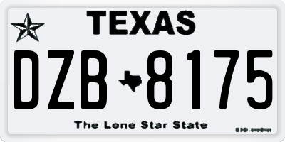 TX license plate DZB8175