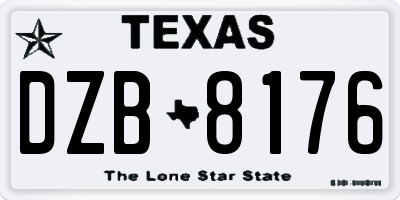 TX license plate DZB8176