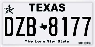 TX license plate DZB8177