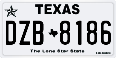 TX license plate DZB8186