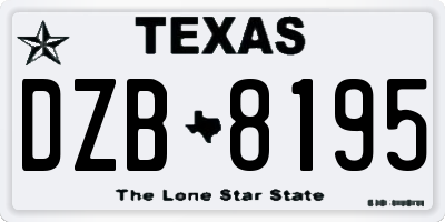 TX license plate DZB8195