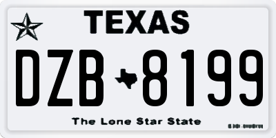 TX license plate DZB8199