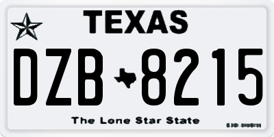 TX license plate DZB8215