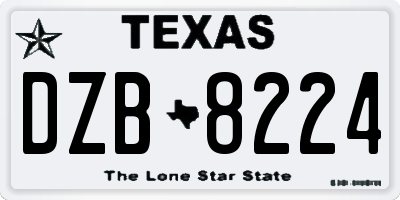 TX license plate DZB8224