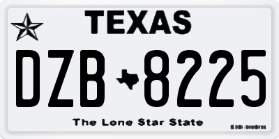 TX license plate DZB8225