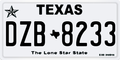 TX license plate DZB8233