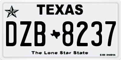 TX license plate DZB8237