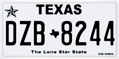TX license plate DZB8244