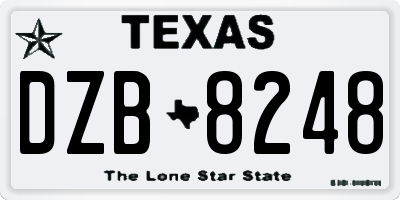 TX license plate DZB8248