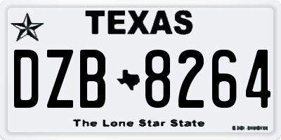 TX license plate DZB8264