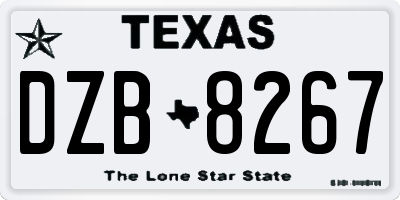 TX license plate DZB8267