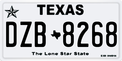 TX license plate DZB8268