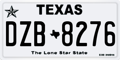 TX license plate DZB8276