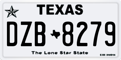 TX license plate DZB8279