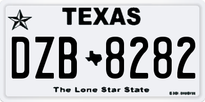 TX license plate DZB8282