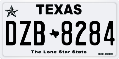 TX license plate DZB8284