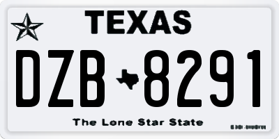 TX license plate DZB8291