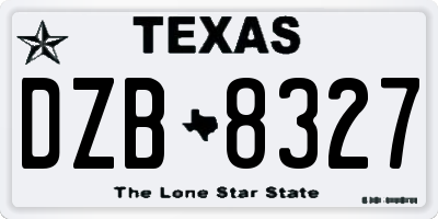 TX license plate DZB8327