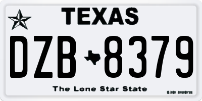 TX license plate DZB8379