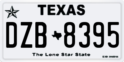 TX license plate DZB8395